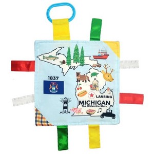 Baby Jack The Learning Lovey Michigan State Baby Tag Crinkle Square Toy That Teaches Facts 8" x 8" - 1 of 4