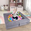 Infans Kids Modular Play Couch Play Set w/ Suede Fabric Cover High-Density Foam - 4 of 4