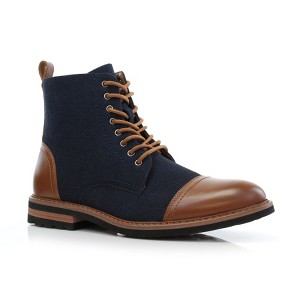 Polar Fox Mens Wright MPX808583B 7-Eyelets Classic Suede Dress Boots with Zipper Closure - 1 of 4