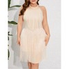 Whizmax Women's Plus Size Fringe Dress 1920s Sleeveless All Over Tassel Tiered Cocktail Party Dress - 3 of 4