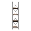 Vynxaria 60" Corner Etagere Bookshelf - Modern 4-Tier Bookcase with Brown Finish - 4 of 4
