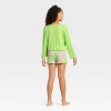Girls' Wicked x Katie Kime 2pc Long Sleeve Top and Pointelle Pajama Set - Green - 2 of 4