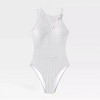 Swimsuits for Women 2025 One Piece Sexy Strappy Bathing Suit Soild Swimming Suits with Woven Jacquard Tummy Contro1 Athletic Swimwear - 3 of 4