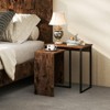 Tangkula Nesting Coffee Table Set of 2 Modern Accent Sofa Side Tables w/ Faux Wood Top & Heavy Duty Metal Frame - 4 of 4