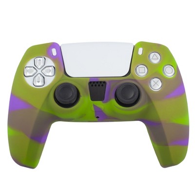 Insten Silicone Skin Cover for Sony PlayStation PS5 Controller, Protective Case, Camouflage Green Purple