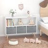 GustoWave Kids Bookcase with Collapsible Fabric Drawers, Children's Book Display, Toy Storage Cabinet Organizer (White+Gray) - 3 of 4