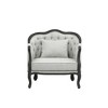 37" Samael Accent Chair Gray Linen Dark Brown Finish - Acme Furniture - 3 of 4