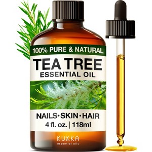 KUKKA Tea Tree Essential Oil - 100% Pure & Natural Tea Tree Oil for Skin, Hair, Toenails, Aromatherapy, & Soap Making Scent (4 fl oz/118 ml) - 1 of 4