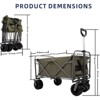 RISOKEYS Heavy Duty Collapsible Folding Wagon Cart with All-Terrain Wheels & Foot Brake,200Lbs Capacity Garden Utility Wagon for Beach,Camping - 3 of 4