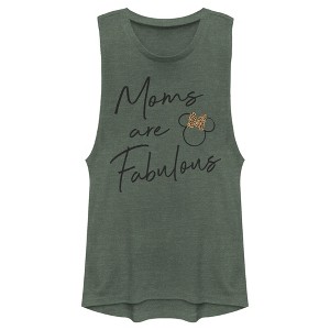 Juniors Womens Mickey & Friends Mother's Day Minnie Logo Festival Muscle Tee - 1 of 4