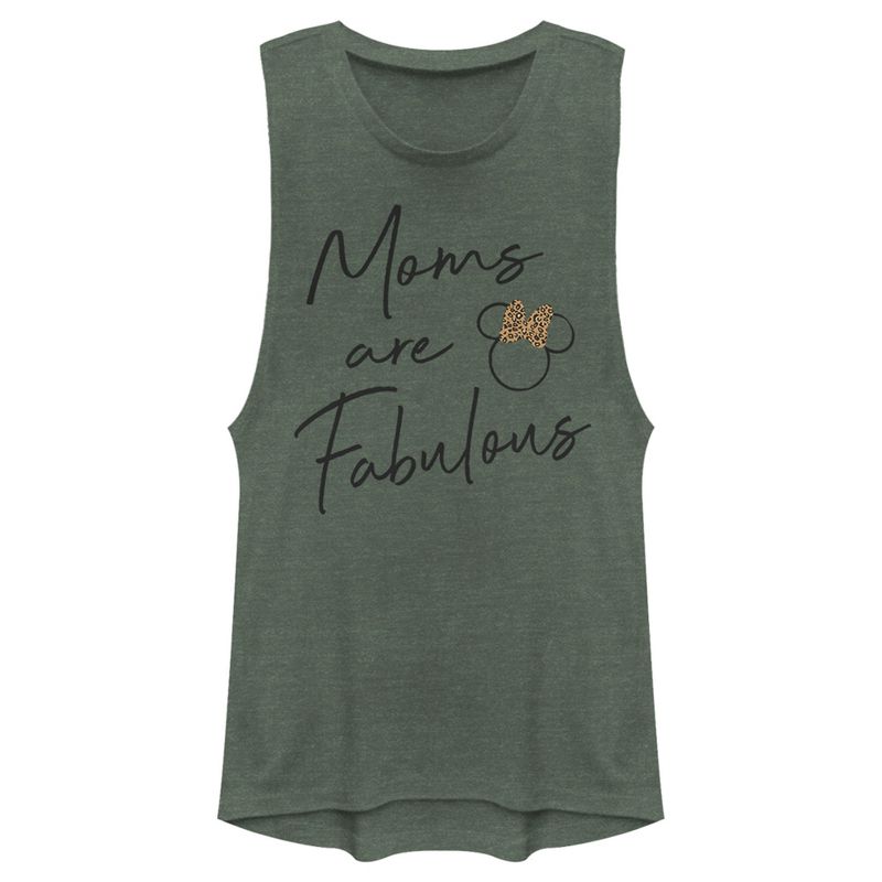 Juniors Womens Mickey & Friends Mother's Day Minnie Logo Festival Muscle Tee, 1 of 5
