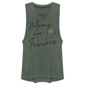 Juniors Womens Mickey & Friends Mother's Day Minnie Logo Festival Muscle Tee