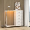 Aheaplus 45'' W Dresser with 5 Drawers and Charging Station, Rolling Closet Organizer with Hanging Rods - 3 of 4