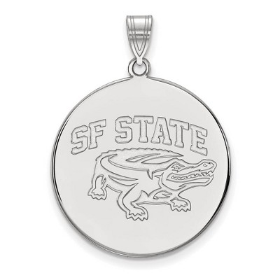 Black Bow Jewelry 10k White Gold San Francisco State Gators NCAA Extra Large Pendant