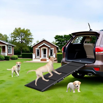 Upgraded Heavy Duty Dog Ramp for Cars-Folding Ramp for Large Dogs with Non-Slip Surface Portable Dog Car Ramp,Dog Ramp Up to 250LBS
