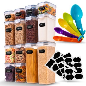 Cheer Collection 14-Piece Airtight Food Storage Set with Reusable Labels and Erasable Pen - 1 of 4