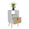 NicBex Nightstand with 1 Drawer,Modern Side Table with Storage Space and Open Shelf,Bedside Table for Bedroom,Living Room,White Brown - 4 of 4