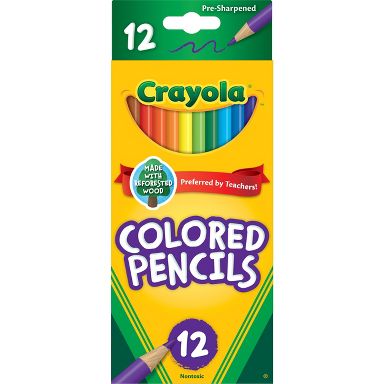 Crayola 12ct Pre-Sharpened Colored Pencils,  Kids School Supplies, Art Classroom Must Haves for Teachers, Coloring Gift Ages 5+