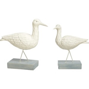 Transpac Resin 10 in. White Spring Shore Birds Set of 2 - 1 of 2