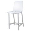 Kumasinova 39“/46” Modern Bar Stools Set of 2,Acrylic Counter Stools with Clear Chrome Finish,Counter Height Bar Stools with Back for Kitchen Island - 2 of 4