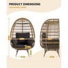 360°Swivel Egg Chair, Patio Rotating Rattan Egg Basket Chair with Steel Frame and 4 Cushions, Heavy-Duty Wicker Chair for Porch, Backyard - 3 of 4