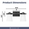 Prominence Home 3 Light Modern Bathroom Vanity Wall Fixture, Frosted Glass Shade, Metal Sconce, 60 Watt Compatible, Fairendale, Matte Black - 3 of 4