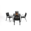 TiramisuBest 5-Piece Outdoor Acacia Wood & PE Rattan Bar Set - Foldable Table, 4 Cushioned Stools, All-Weather Bistro (Brown) - 4 of 4