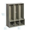 ECR4Kids Streamline 3-Section Toddler Coat Locker with Bench - 2 of 4