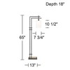 Possini Euro Design Torrance Modern Industrial 65" Tall Downbridge Arc Floor Lamp Matte Black Warm Gold Frosted Glass Shade for Living Room - 4 of 4