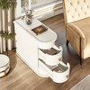 Resenkos Nightstand,Bedside End Table,Wood End Table, Narrow Side Table Nightstand with 2 Drawers,Off-White - 4 of 4