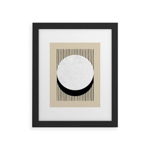 Deny Designs Moonlight Print Circle BW Striped Black Framed Art Print - 1 of 4