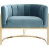 TOV Furniture Magnolia 16.5" Transitional Fabric Accent Chair in Blue/Gold - 2 of 4