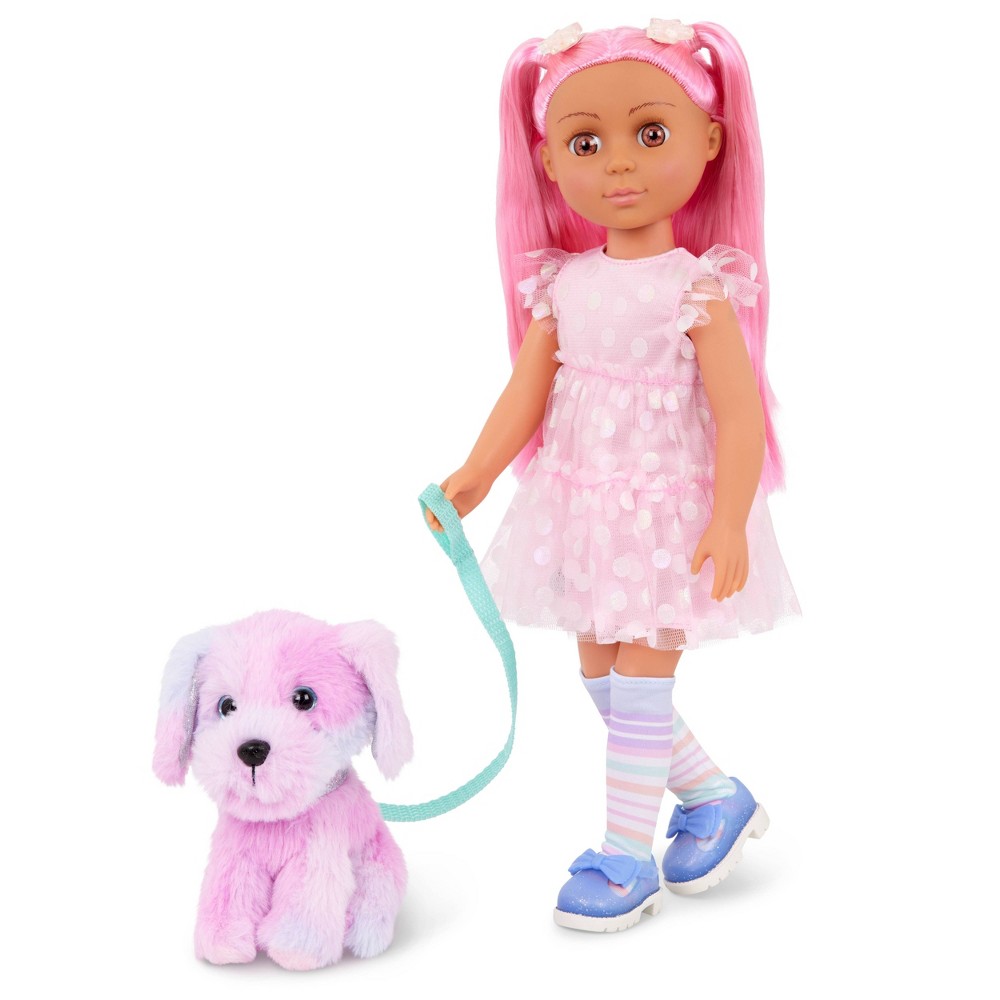 Photos - Doll Glitter Girls Posable Pink  and Pup Set Cara & Sprinkles