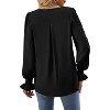 Women's Long Sleeve Tops Dressy Casual V Neck Tunic Shirts Loose Chiffon Work Blouse - 3 of 4
