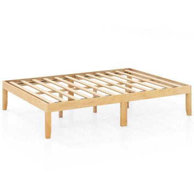 Safstar Full Size Wooden Platform Bed Frame 14" with Rubber Wood Legs Under-bed Storage