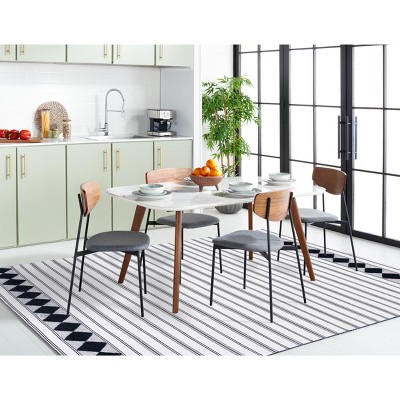 Handwoven Black Cotton 6' Square Flat Woven Rug