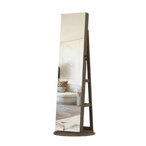 Dolonm Standing Jewelry Cabinet with Full-Length Mirror, Lockable Storage - 1 of 4
