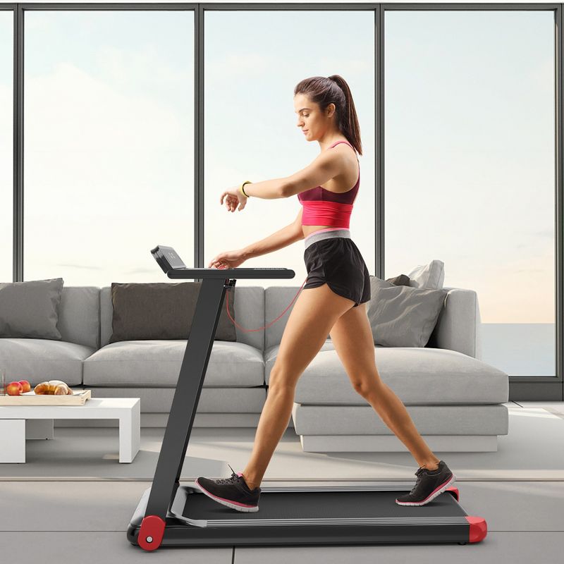 SuperFit  Folding Electric Treadmill Compact Walking Running Machine w/APP Control Speaker, 3 of 11