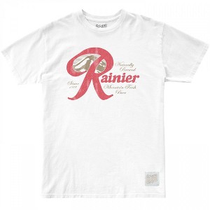 Mens Rainier Beer Naturally Brewed Classic Logo White T-Shirt - 1 of 2