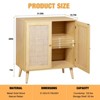 Snynuxx Sideboard Buffet Cabinet,Accent Kithchen Storage Cabinet with Rattan Doors, With Adjustable Shelves for Living Room,Dining Room,Natural - 3 of 4