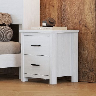 NicBex Vintage 2-Drawer Wooden Nightstand, Storage Cabinet for Bedroom, Simple & Sturdy Dresser for Closet Space, Bedroom Side Table