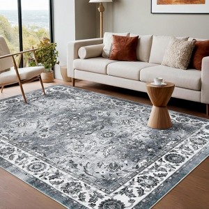 Non-Slip Indoor Washable Stain Resistant Rug,Low Pile Carpet for Living Room, Bedroom, Kitchen, Dining Room, Kids Room Nursery - 1 of 4