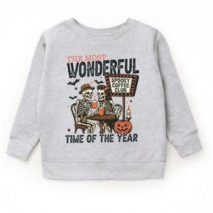 Halloween Wonderful Time of the Year Skeletons - Toddler Graphic Sweatshirt and Youth Graphic Sweatshirt - 1 of 2