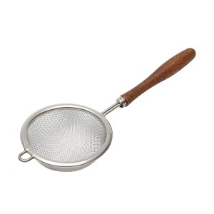 Unique Bargains Food Strainer Walnut Small Hand Wash Stainless Steel Brown 1 Pc - 1 of 4