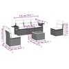 vidaXL 6 Piece Patio Sofa Set with Cushions Black Poly Rattan - Black and Cream - 3 of 4