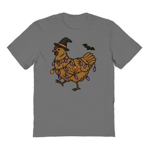 Rerun Island Men Halloween Chicken Witch Short Sleeve Graphic Cotton T-Shirt - 1 of 4