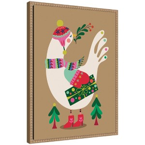 Kate & Laurel All Things Decor Sylvie Beaded Festive Dove Framed Canvas by Rachel Lee - 1 of 4