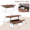 FURNIinspire Coffee Tables 43.3 Inch Modern Lift-Up Coffee Table with Storage, Multifunctional Living Room Table, Brown, 43.3"*23.6"*16.3" - 3 of 4