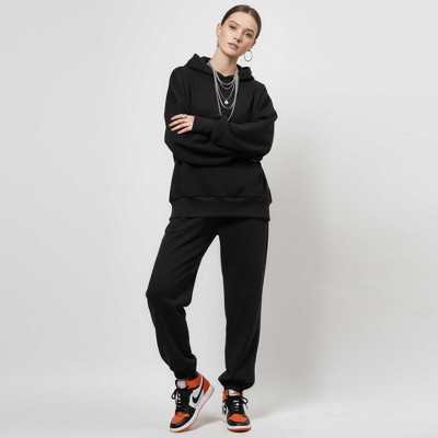 Cherie Code Women’s Brown Velour‑Lined Hoodie & Jogger Set – Pullover Hooded Sweatshirt with Elastic Waist Pants