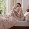 100 Washed Cotton Duvet Cover Queen, Petal Pink, GentleSoft, Minimalist, All Seasons - 4 of 4